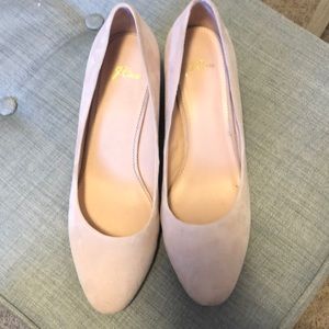 J Crew suede block heels